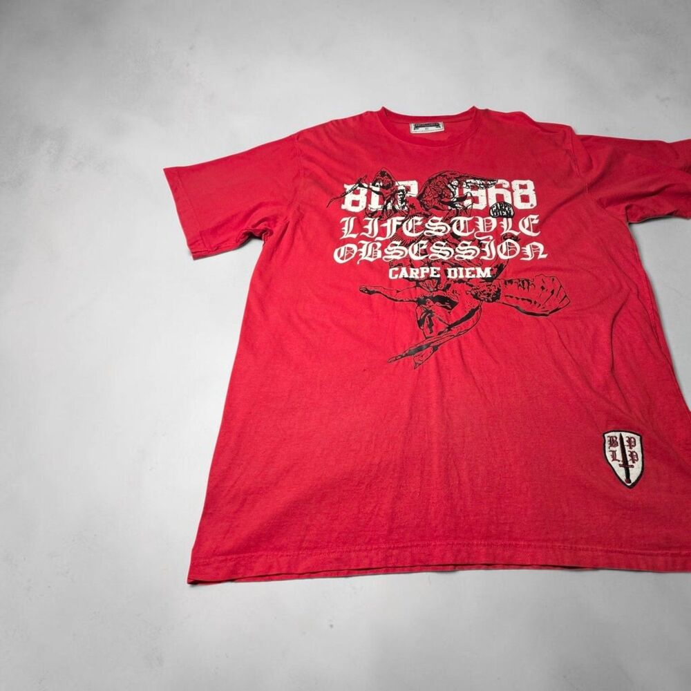Blac Label Lifestyle Obsession Carpe Diem Graphic T-Shirt Red Men's Size 4XL